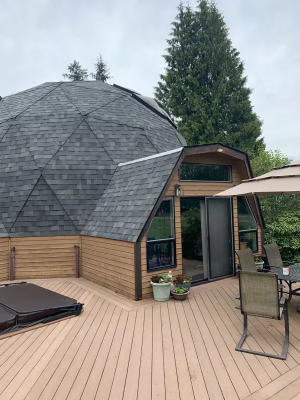 Photo of new geodesic dome roof home replaced